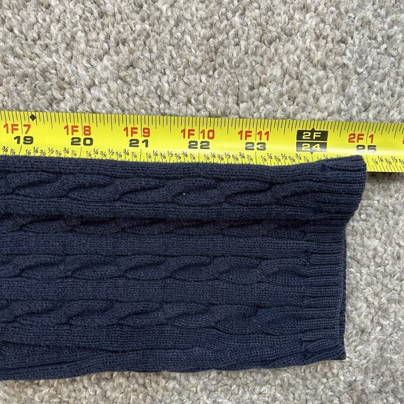 Polo Jeans Co Ralph Lauren Sweater Womens L Navy Blue Cable Knit Cotton Classic - Picture 8 of 9